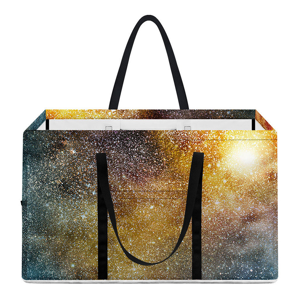 Blue Orange Stardust Galaxy Space Print Utility Tote Bag