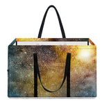 Blue Orange Stardust Galaxy Space Print Utility Tote Bag