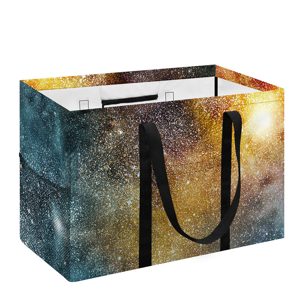 Blue Orange Stardust Galaxy Space Print Utility Tote Bag
