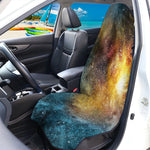Blue Orange Stardust Galaxy Space Print Waterproof Car Seat Cover