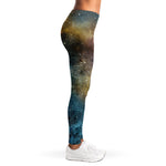 Blue Orange Stardust Galaxy Space Print Women's Leggings