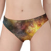 Blue Orange Stardust Galaxy Space Print Women's Panties