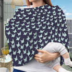 Blue Origami Crane Pattern Print Baby Seat Cover