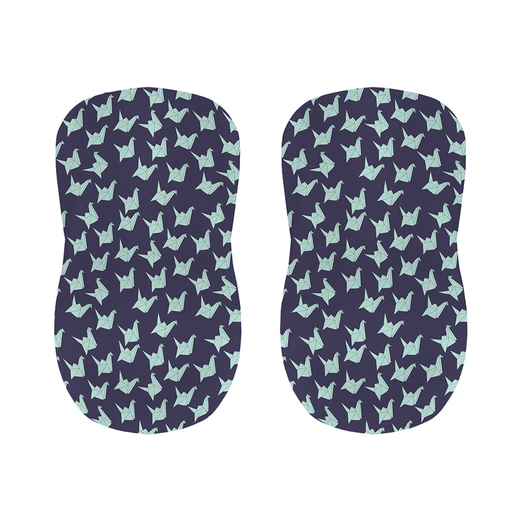 Blue Origami Crane Pattern Print Bar Stool Covers