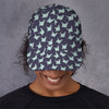 Blue Origami Crane Pattern Print Baseball Cap