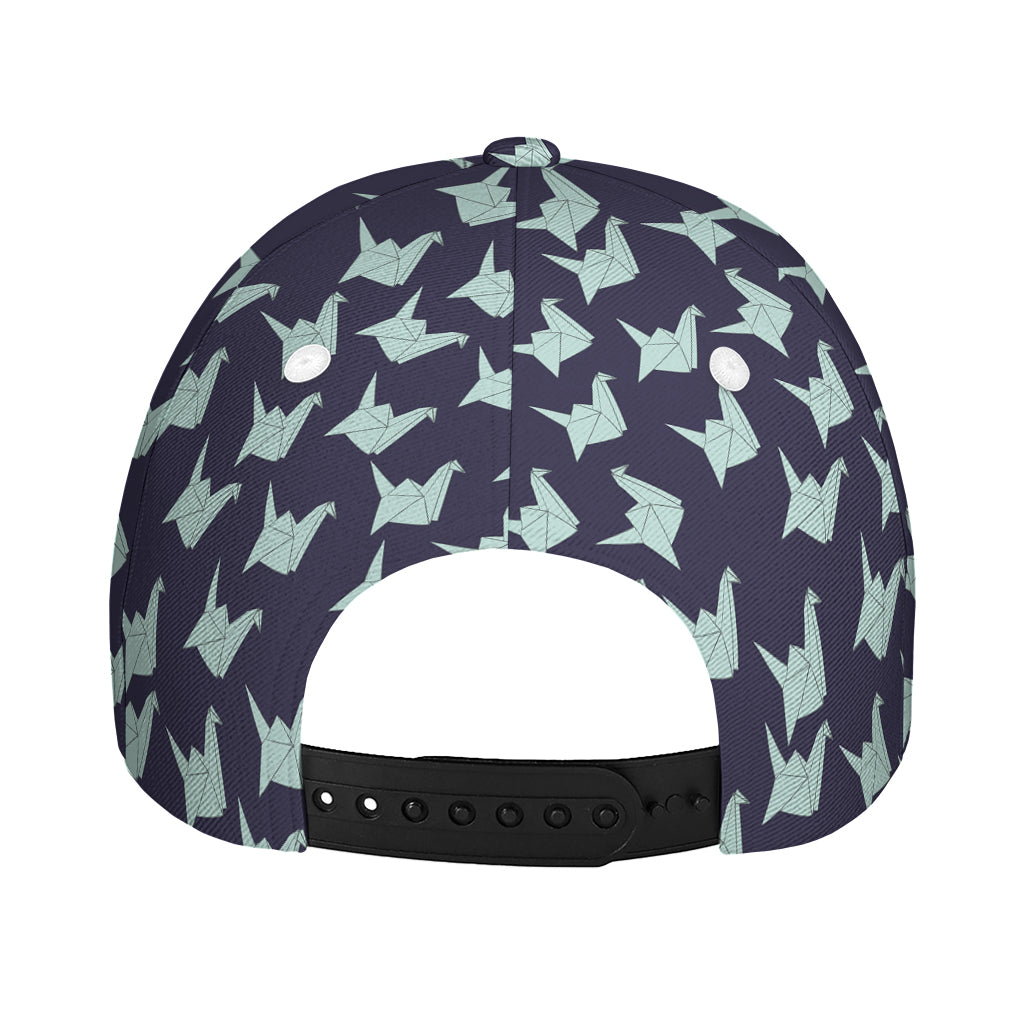 Blue Origami Crane Pattern Print Baseball Cap