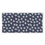 Blue Origami Crane Pattern Print Beach Towel