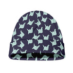 Blue Origami Crane Pattern Print Beanie