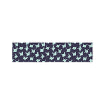 Blue Origami Crane Pattern Print Bed Runner