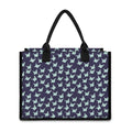 Blue Origami Crane Pattern Print Canvas Tote Bag