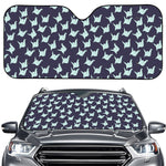 Blue Origami Crane Pattern Print Car Windshield Sun Shade