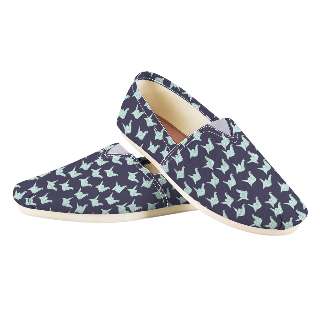 Blue Origami Crane Pattern Print Casual Shoes