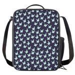 Blue Origami Crane Pattern Print Crossbody Lunch Bag