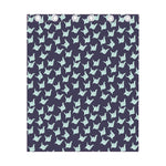 Blue Origami Crane Pattern Print Curtain