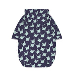 Blue Origami Crane Pattern Print Dog Zip Up Hoodie