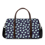 Blue Origami Crane Pattern Print Duffle Bag