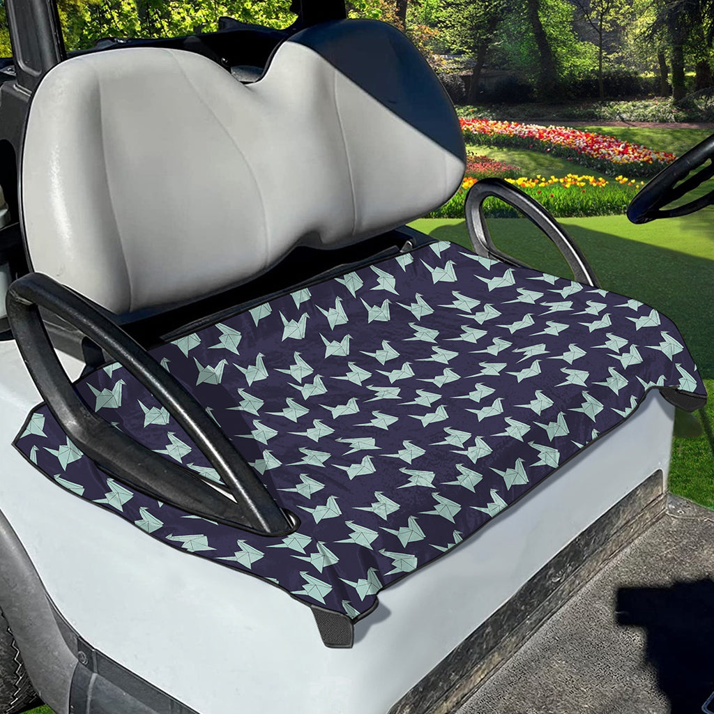 Blue Origami Crane Pattern Print Golf Cart Seat Cover