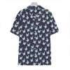 Blue Origami Crane Pattern Print Hawaiian Shirt