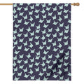Blue Origami Crane Pattern Print House Flag