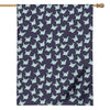 Blue Origami Crane Pattern Print House Flag