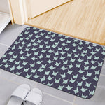 Blue Origami Crane Pattern Print Indoor Door Mat