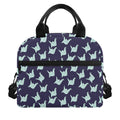 Blue Origami Crane Pattern Print Insulated Lunch Bag