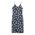 Blue Origami Crane Pattern Print Jersey Midi Cami Dress
