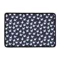 Blue Origami Crane Pattern Print Kitchen Mat