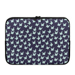 Blue Origami Crane Pattern Print Laptop Sleeve