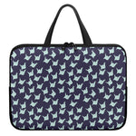 Blue Origami Crane Pattern Print Laptop Sleeve With Handle