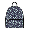 Blue Origami Crane Pattern Print Leather Backpack