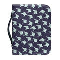Blue Origami Crane Pattern Print Leather Bible Cover