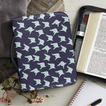 Blue Origami Crane Pattern Print Leather Bible Cover