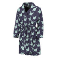 Blue Origami Crane Pattern Print Men's Bathrobe