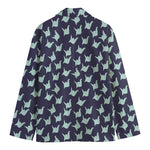 Blue Origami Crane Pattern Print Men's Blazer