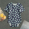 Blue Origami Crane Pattern Print Men's Bodysuit