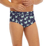 Blue Origami Crane Pattern Print Men's Briefs