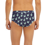 Blue Origami Crane Pattern Print Men's Briefs