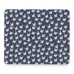Blue Origami Crane Pattern Print Mouse Pad