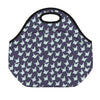 Blue Origami Crane Pattern Print Neoprene Lunch Bag