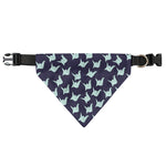 Blue Origami Crane Pattern Print Over The Collar Dog Bandana