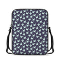 Blue Origami Crane Pattern Print Rectangular Crossbody Bag