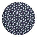 Blue Origami Crane Pattern Print Round Blanket