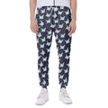 Blue Origami Crane Pattern Print Joggers