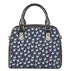 Blue Origami Crane Pattern Print Shoulder Handbag