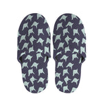 Blue Origami Crane Pattern Print Slippers