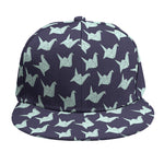 Blue Origami Crane Pattern Print Snapback Cap