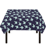 Blue Origami Crane Pattern Print Tablecloth