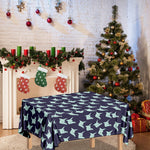 Blue Origami Crane Pattern Print Tablecloth