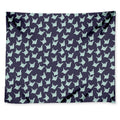 Blue Origami Crane Pattern Print Tapestry